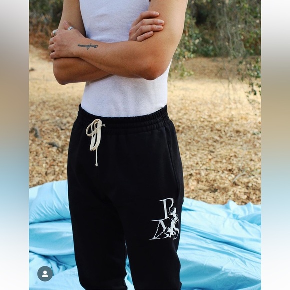 Pas Une Marque Paris Angel & Letters Heather Blue RTW Jogger Sweatpants - Picture 5 of 10